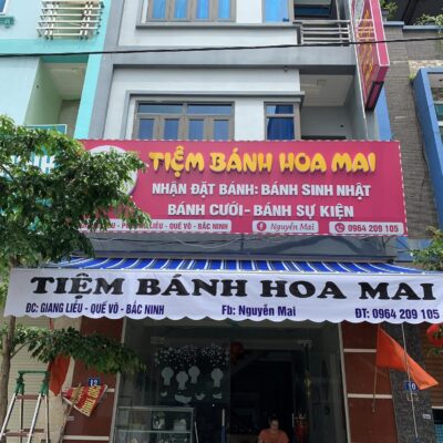 Mái che nắng ngoài trời cho tiệm bánh